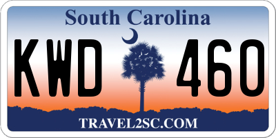 SC license plate KWD460
