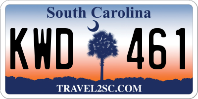 SC license plate KWD461