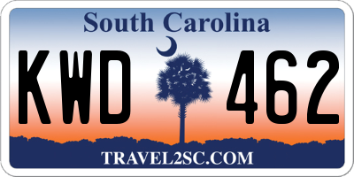 SC license plate KWD462