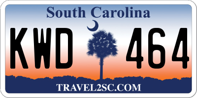 SC license plate KWD464