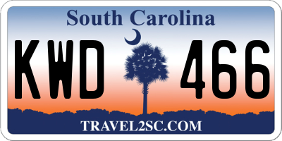 SC license plate KWD466