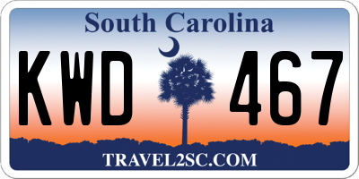 SC license plate KWD467