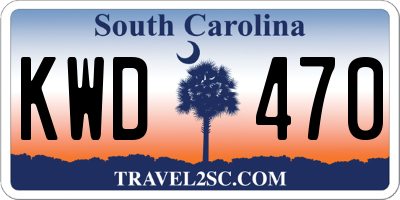 SC license plate KWD470