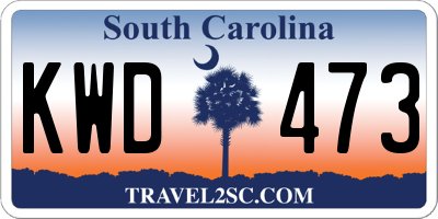 SC license plate KWD473