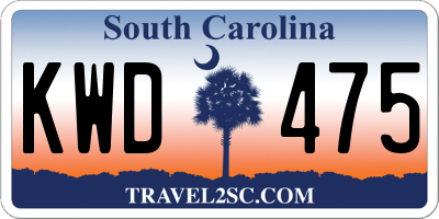 SC license plate KWD475