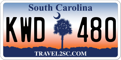 SC license plate KWD480