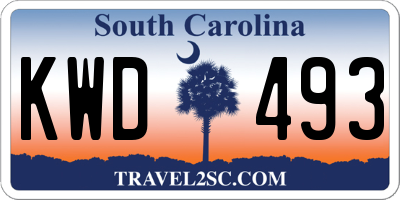 SC license plate KWD493