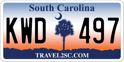 SC license plate KWD497