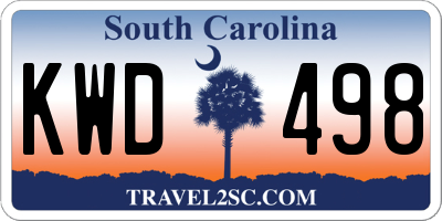 SC license plate KWD498