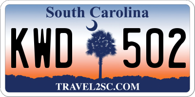 SC license plate KWD502