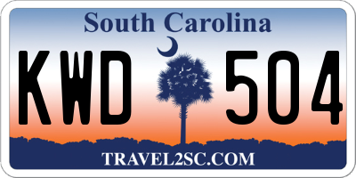 SC license plate KWD504