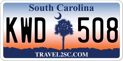 SC license plate KWD508