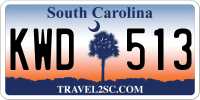 SC license plate KWD513