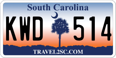 SC license plate KWD514