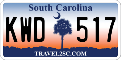 SC license plate KWD517