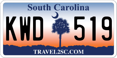 SC license plate KWD519