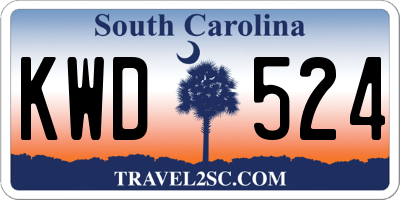 SC license plate KWD524