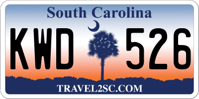 SC license plate KWD526