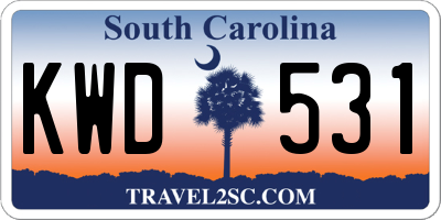 SC license plate KWD531