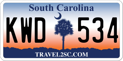 SC license plate KWD534