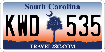 SC license plate KWD535