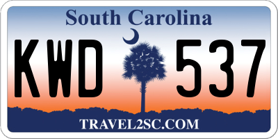 SC license plate KWD537