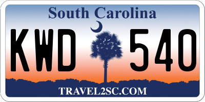 SC license plate KWD540