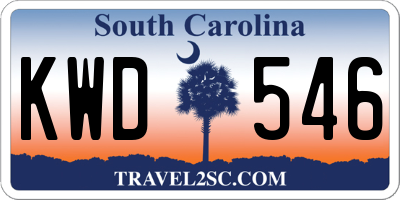 SC license plate KWD546