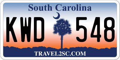 SC license plate KWD548