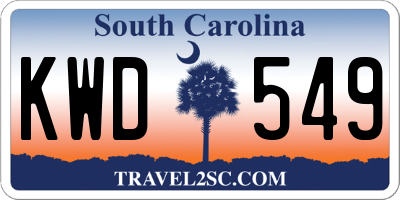 SC license plate KWD549