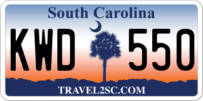 SC license plate KWD550