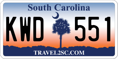 SC license plate KWD551