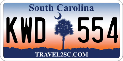 SC license plate KWD554