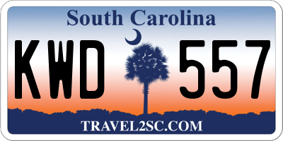 SC license plate KWD557