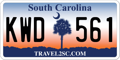 SC license plate KWD561