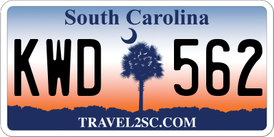 SC license plate KWD562