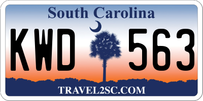 SC license plate KWD563