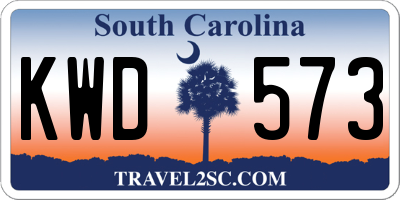 SC license plate KWD573