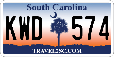 SC license plate KWD574