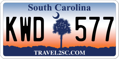 SC license plate KWD577