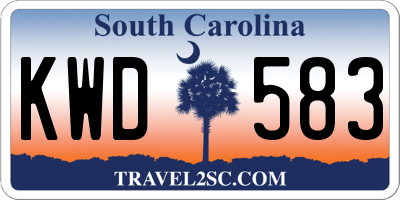 SC license plate KWD583