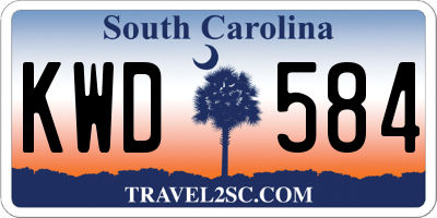 SC license plate KWD584