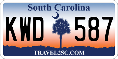 SC license plate KWD587