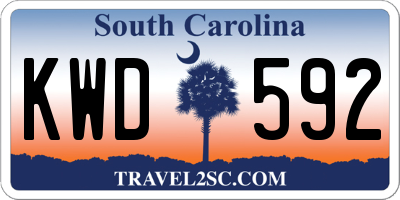 SC license plate KWD592