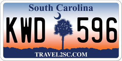 SC license plate KWD596