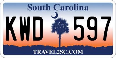 SC license plate KWD597