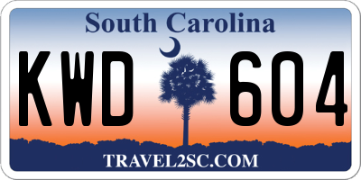 SC license plate KWD604
