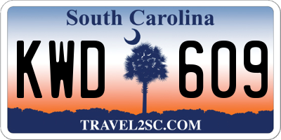 SC license plate KWD609
