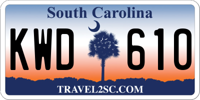 SC license plate KWD610