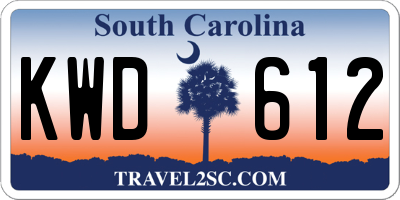 SC license plate KWD612